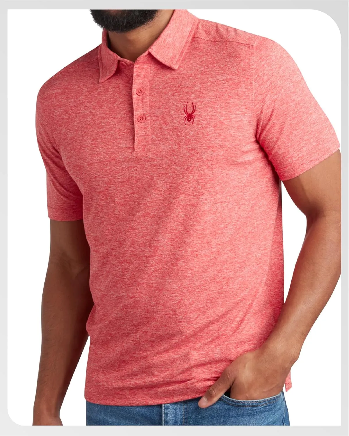 Spyder Mens Golf Polo Shirt - Super Soft Moisture Wicking Athletic Fit Performance Collared Golf Shirts for Men (Sizes: S-XL)