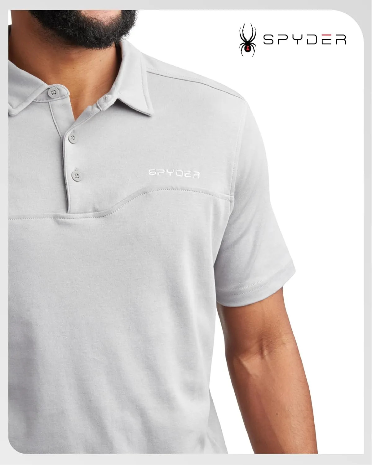 Spyder Mens Polo Shirt - Cotton Polo Shirts for Men - Casual Golf Shirt - Mens Polo Shirts Short Sleeve - Collared Shirt Men