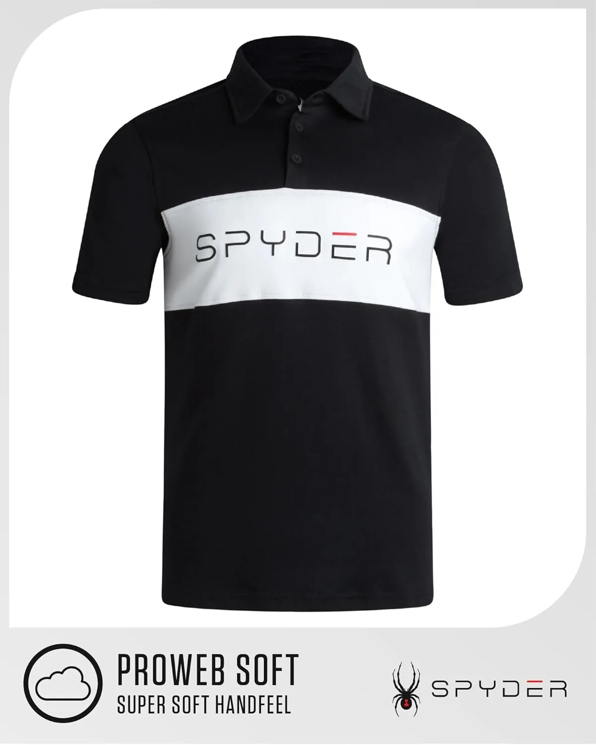 Spyder Mens Polo Shirt - Cotton Polo Shirts for Men - Casual Golf Shirt - Mens Polo Shirts Short Sleeve - Collared Shirt Men