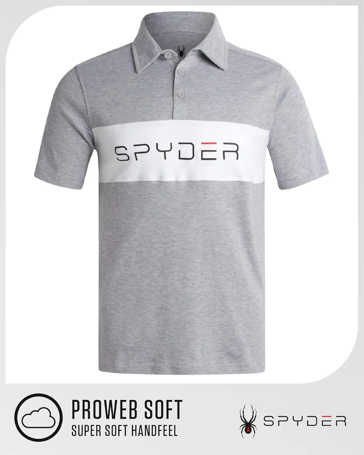 Spyder Mens Polo Shirt - Cotton Polo Shirts for Men - Casual Golf Shirt - Mens Polo Shirts Short Sleeve - Collared Shirt Men