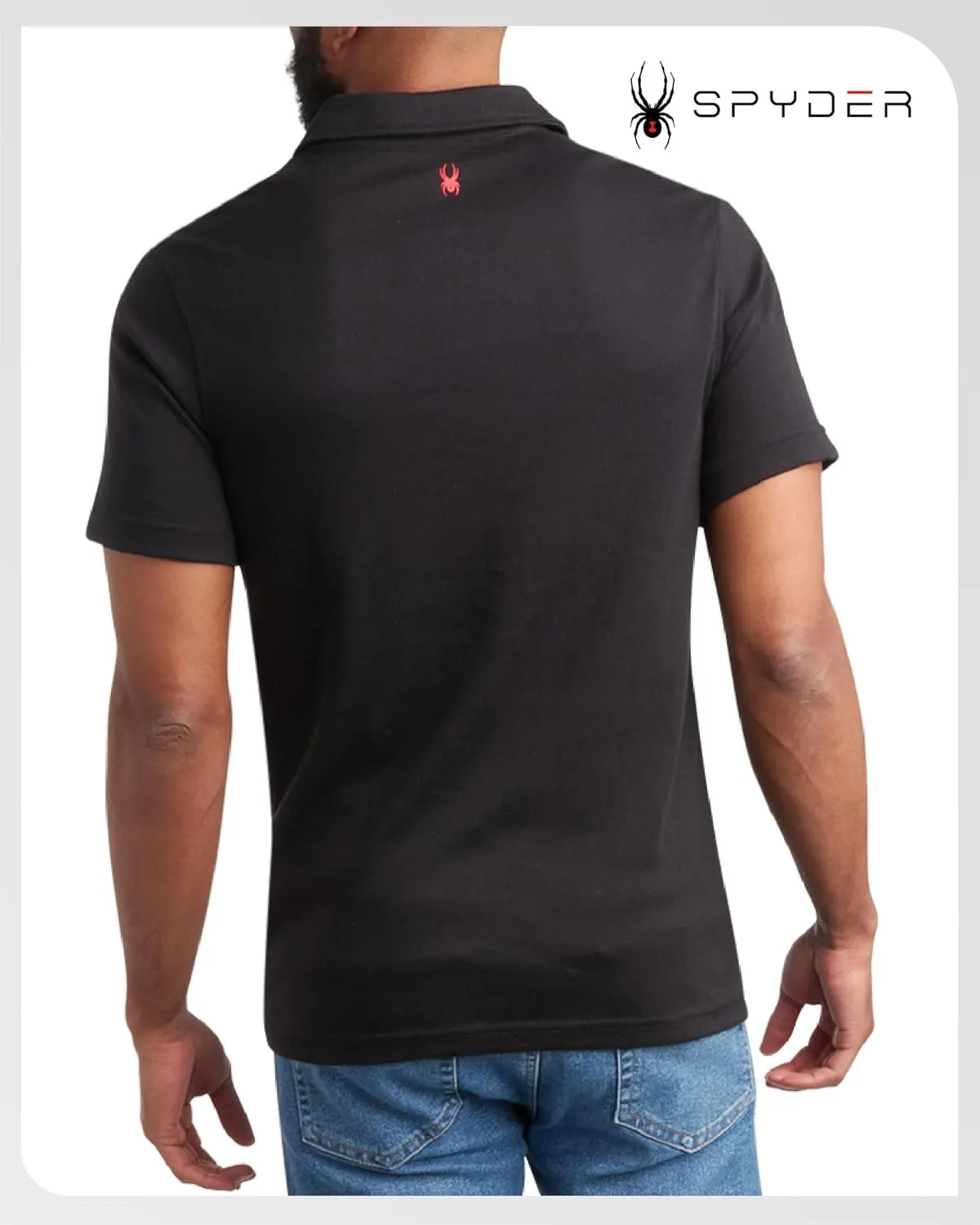 Spyder Mens Polo Shirt - Cotton Polo Shirts for Men - Casual Golf Shirt - Mens Polo Shirts Short Sleeve - Collared Shirt Men