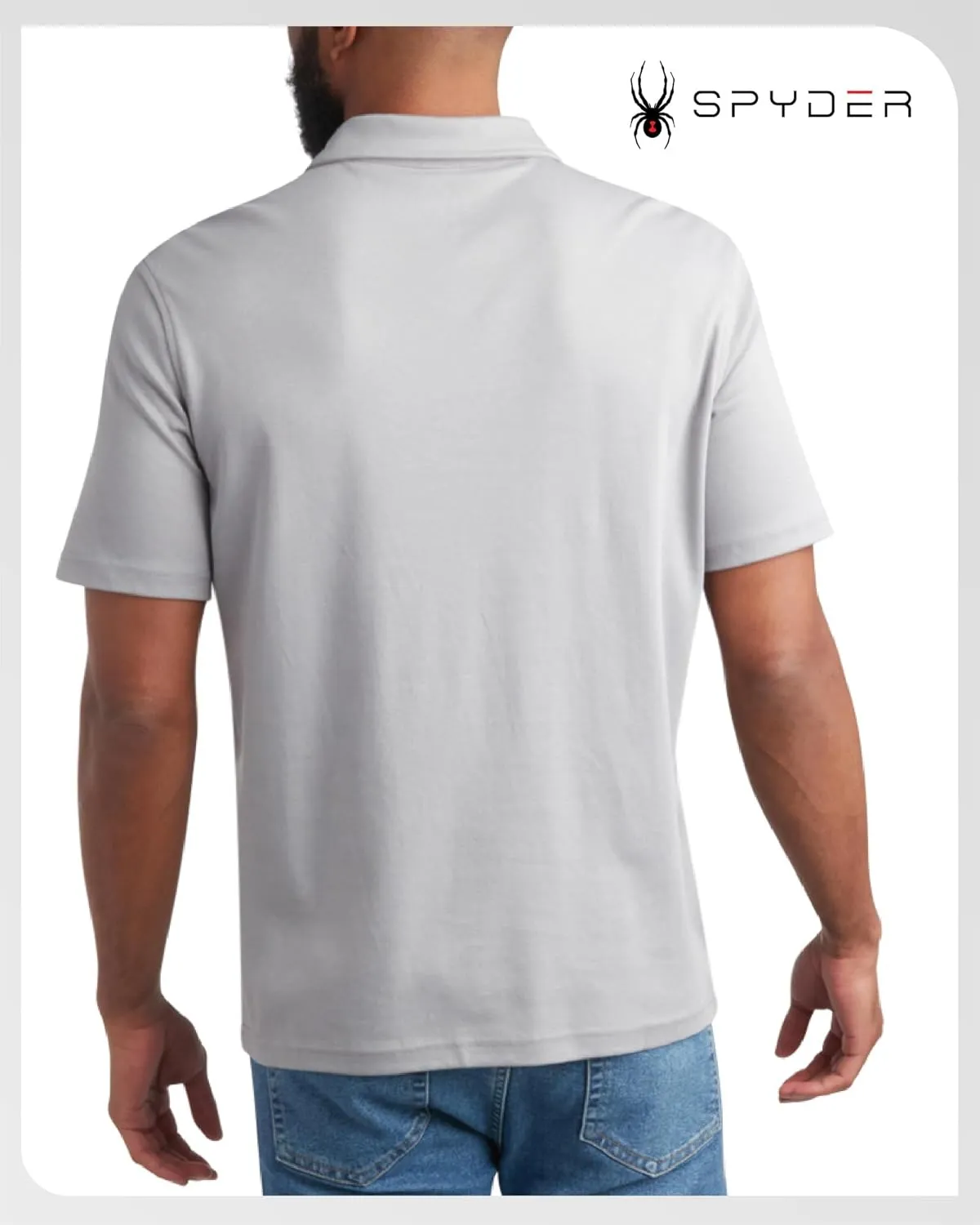 Spyder Mens Polo Shirt - Cotton Polo Shirts for Men - Casual Golf Shirt - Mens Polo Shirts Short Sleeve - Collared Shirt Men