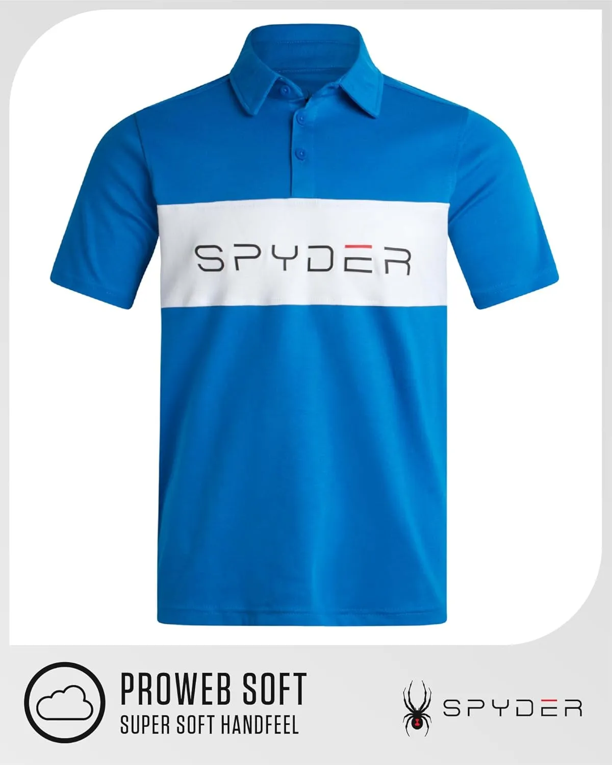 Spyder Mens Polo Shirt - Cotton Polo Shirts for Men - Casual Golf Shirt - Mens Polo Shirts Short Sleeve - Collared Shirt Men