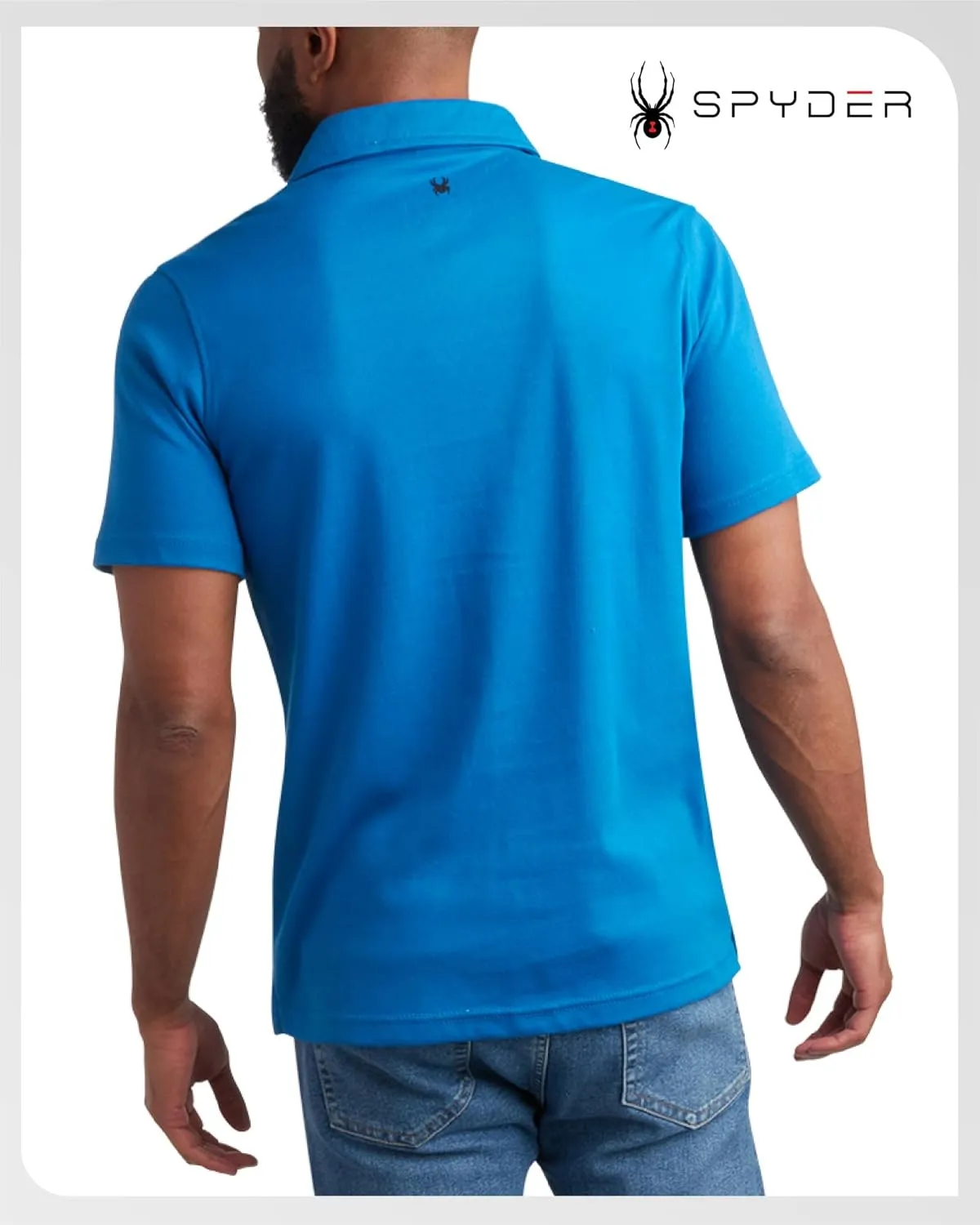 Spyder Mens Polo Shirt - Cotton Polo Shirts for Men - Casual Golf Shirt - Mens Polo Shirts Short Sleeve - Collared Shirt Men