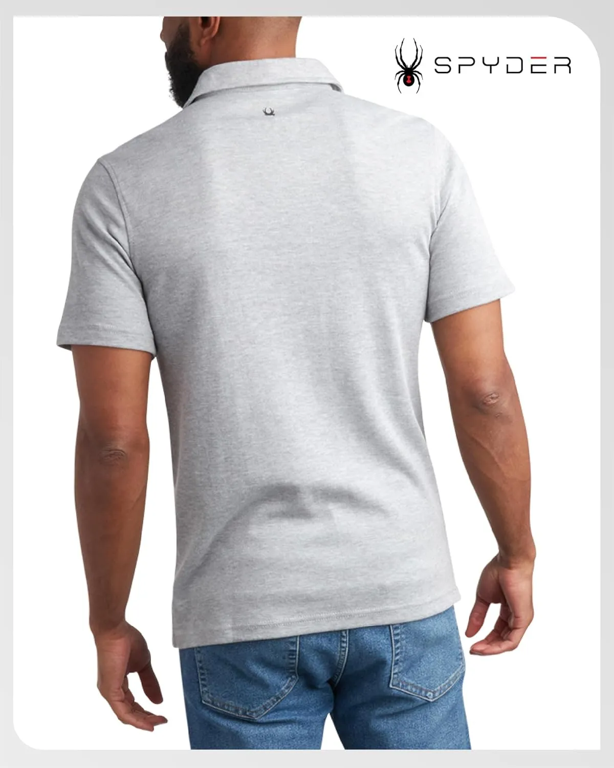 Spyder Mens Polo Shirt - Cotton Polo Shirts for Men - Casual Golf Shirt - Mens Polo Shirts Short Sleeve - Collared Shirt Men