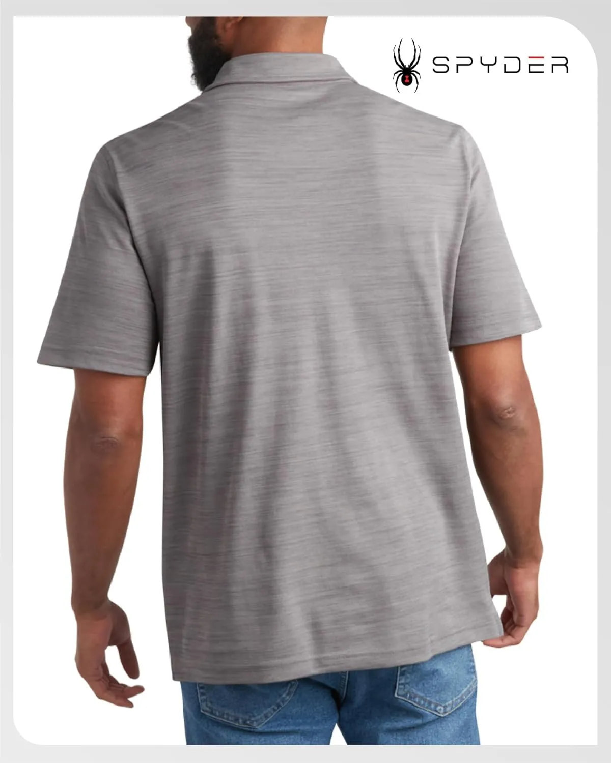 Spyder Mens Polo Shirt - Moisture-Wicking Short Sleeve Athletic Performance Collared Golf Shirt for Men (S-XL)