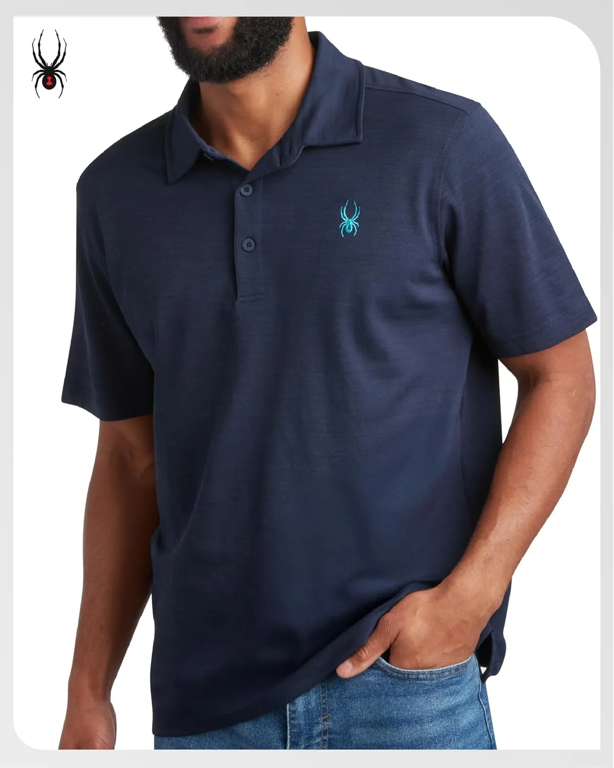 Spyder Mens Polo Shirt - Moisture-Wicking Short Sleeve Athletic Performance Collared Golf Shirt for Men (S-XL)