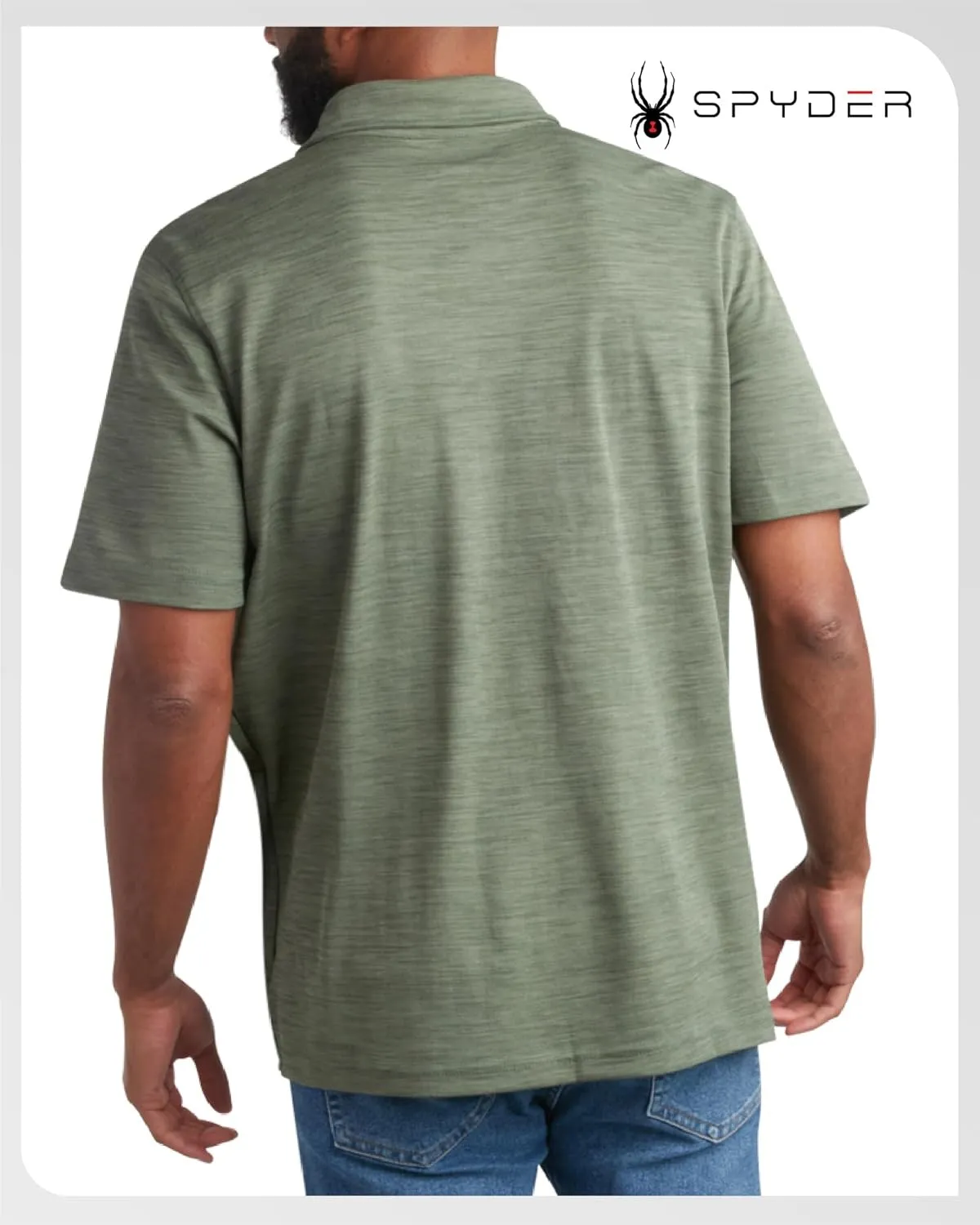Spyder Mens Polo Shirt - Moisture-Wicking Short Sleeve Athletic Performance Collared Golf Shirt for Men (S-XL)