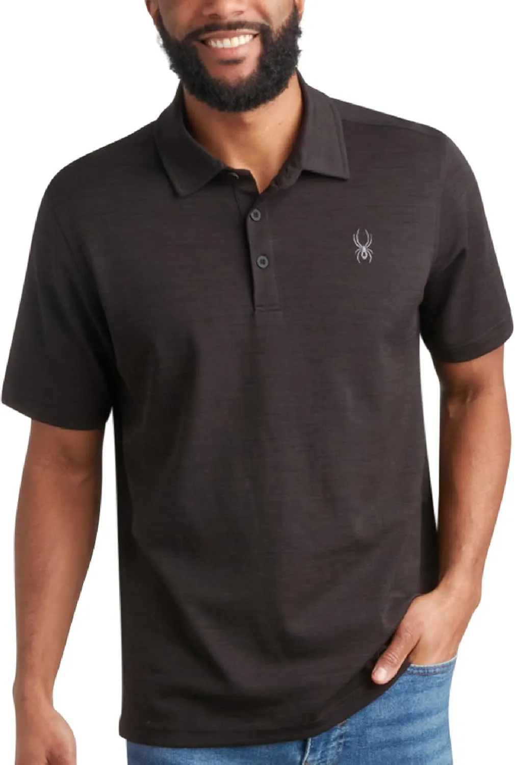 Spyder Mens Polo Shirt - Moisture-Wicking Short Sleeve Athletic Performance Collared Golf Shirt for Men (S-XL)