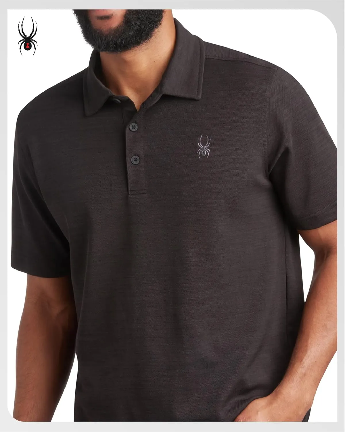Spyder Mens Polo Shirt - Moisture-Wicking Short Sleeve Athletic Performance Collared Golf Shirt for Men (S-XL)