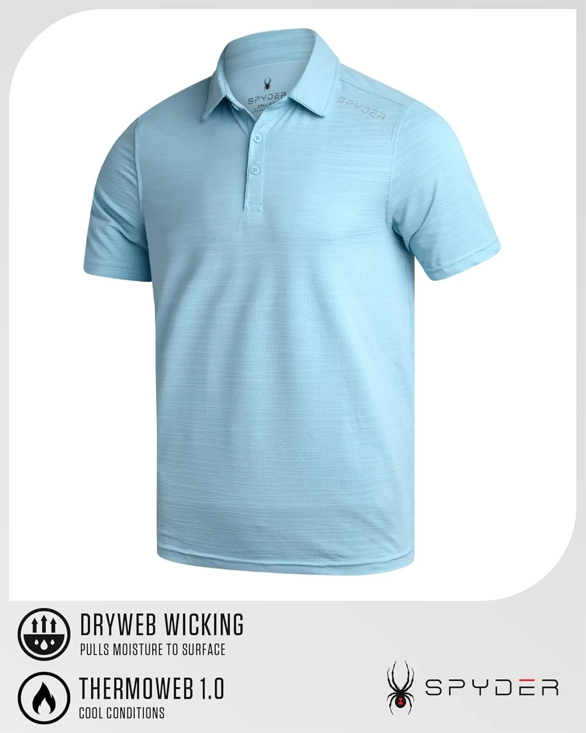 Spyder Mens Polo Shirt - Moisture-Wicking Short Sleeve Athletic Performance Collared Golf Shirt for Men (S-XL)