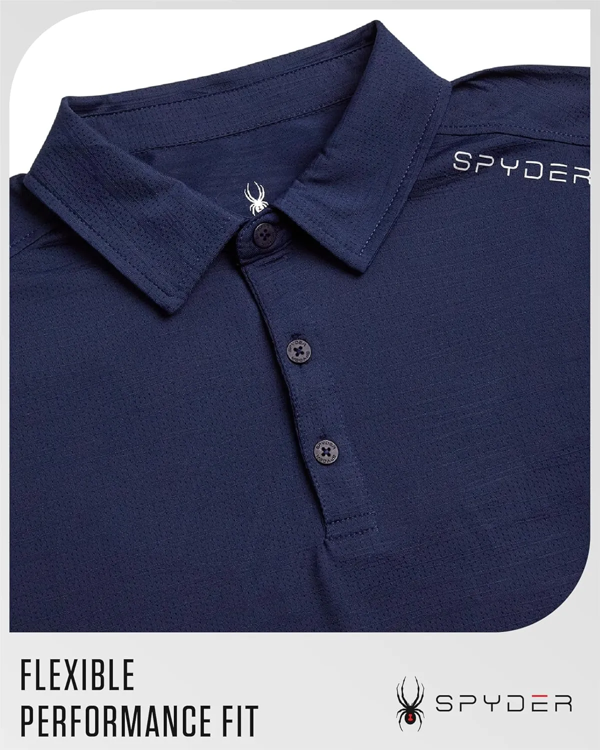 Spyder Mens Polo Shirt - Moisture-Wicking Short Sleeve Athletic Performance Collared Golf Shirt for Men (S-XL)