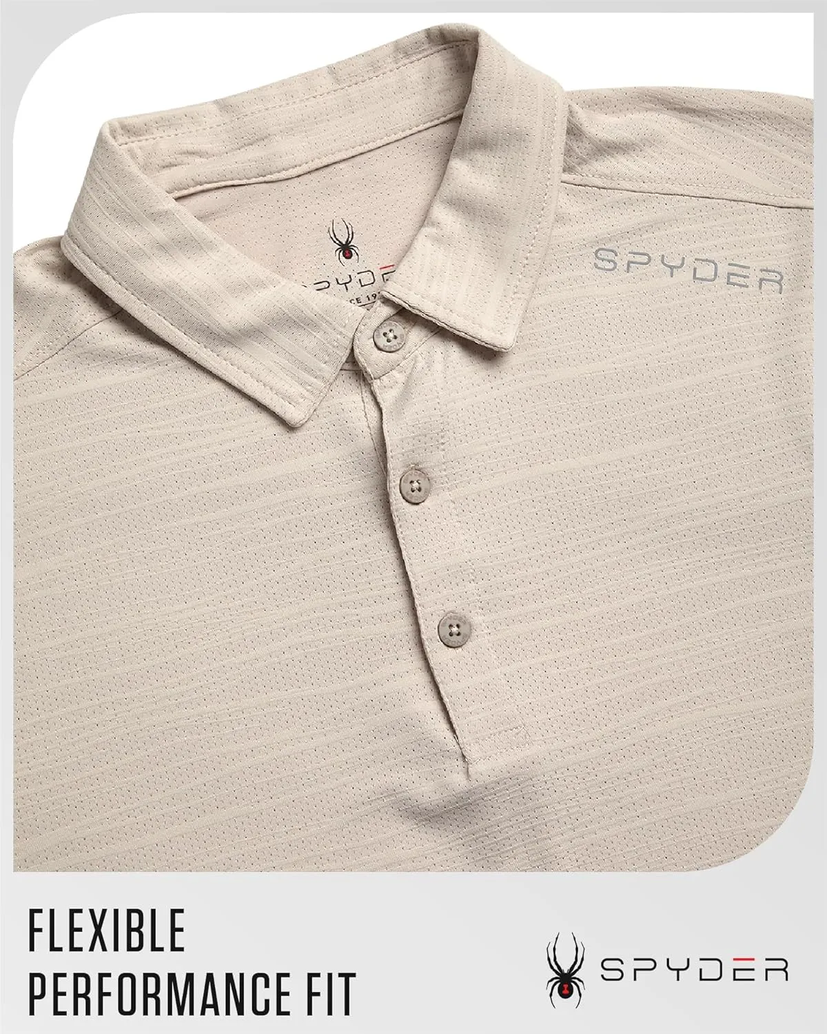 Spyder Mens Polo Shirt - Moisture-Wicking Short Sleeve Athletic Performance Collared Golf Shirt for Men (S-XL)