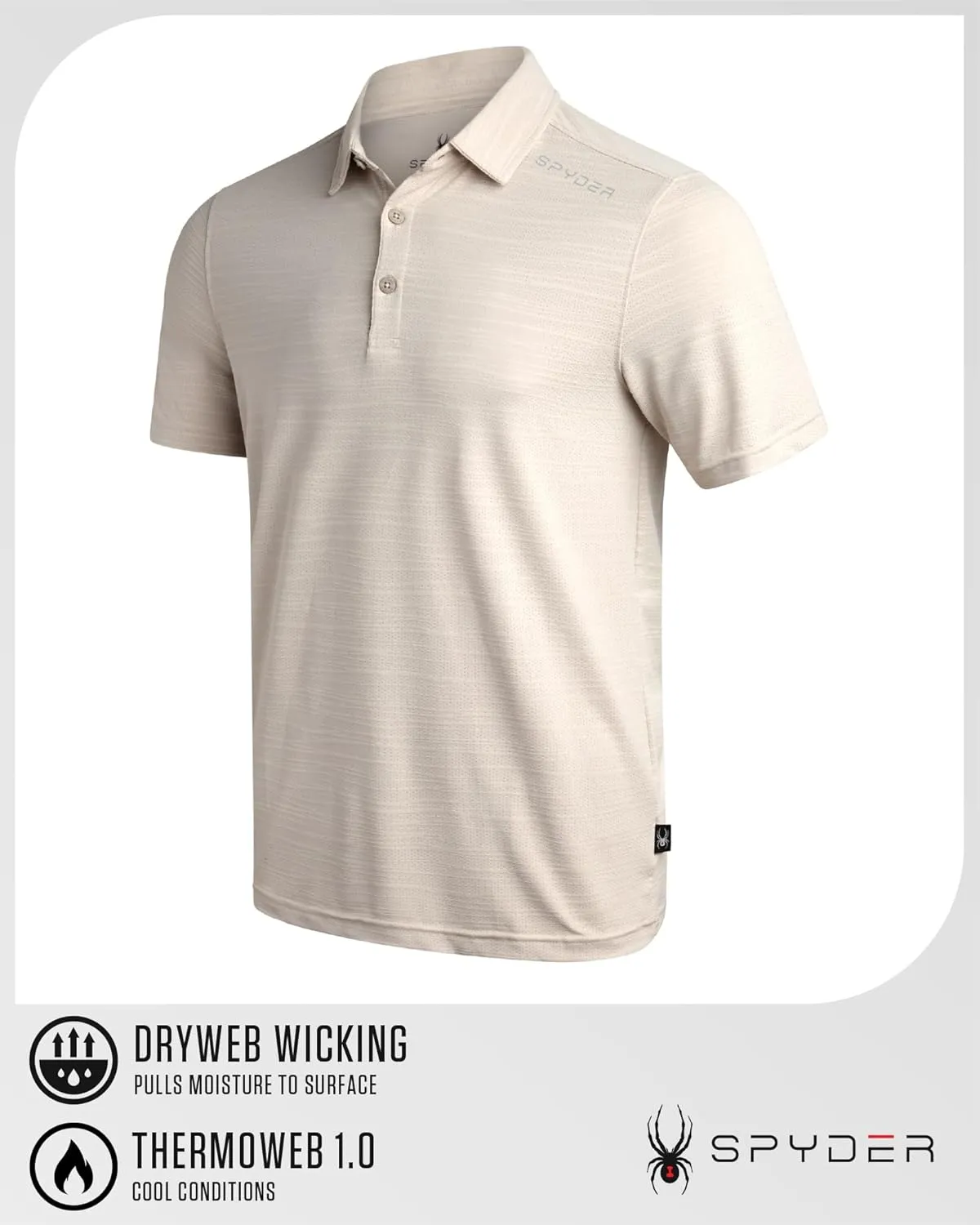 Spyder Mens Polo Shirt - Moisture-Wicking Short Sleeve Athletic Performance Collared Golf Shirt for Men (S-XL)
