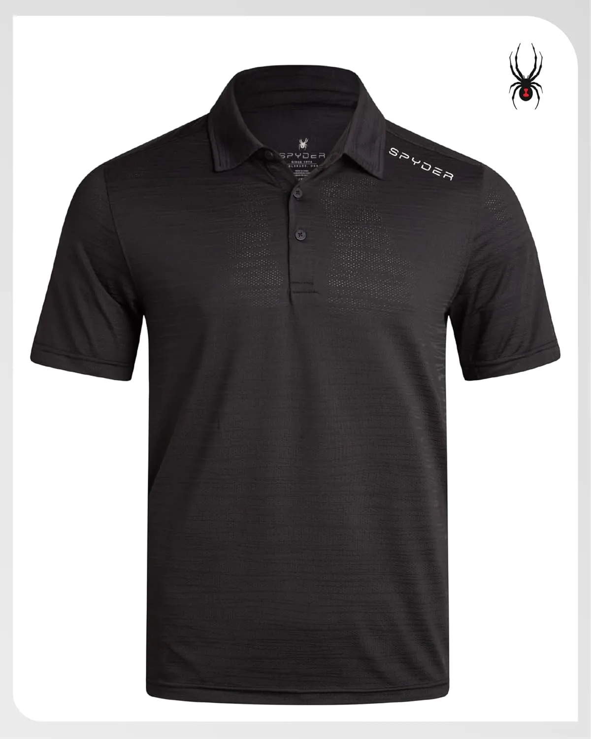 Spyder Mens Polo Shirt - Moisture-Wicking Short Sleeve Athletic Performance Collared Golf Shirt for Men (S-XL)