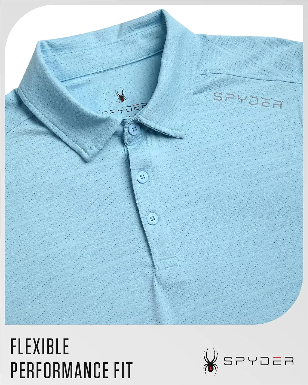 Spyder Mens Polo Shirt - Moisture-Wicking Short Sleeve Athletic Performance Collared Golf Shirt for Men (S-XL)