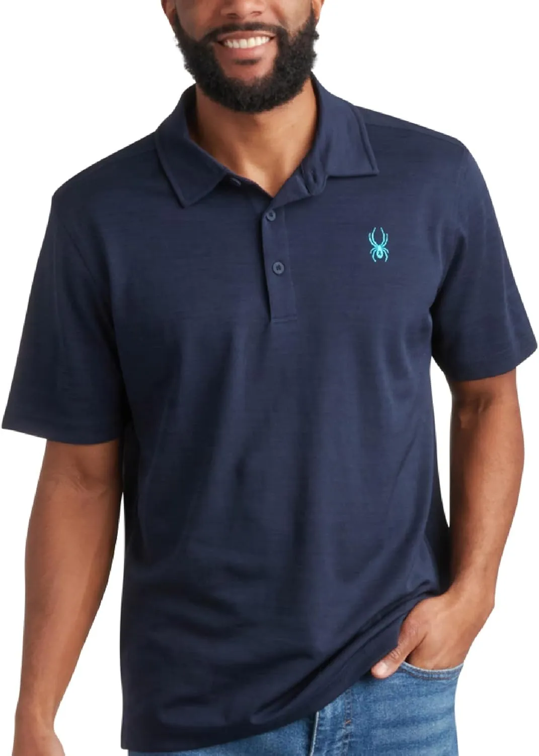 Spyder Mens Polo Shirt - Moisture-Wicking Short Sleeve Athletic Performance Collared Golf Shirt for Men (S-XL)