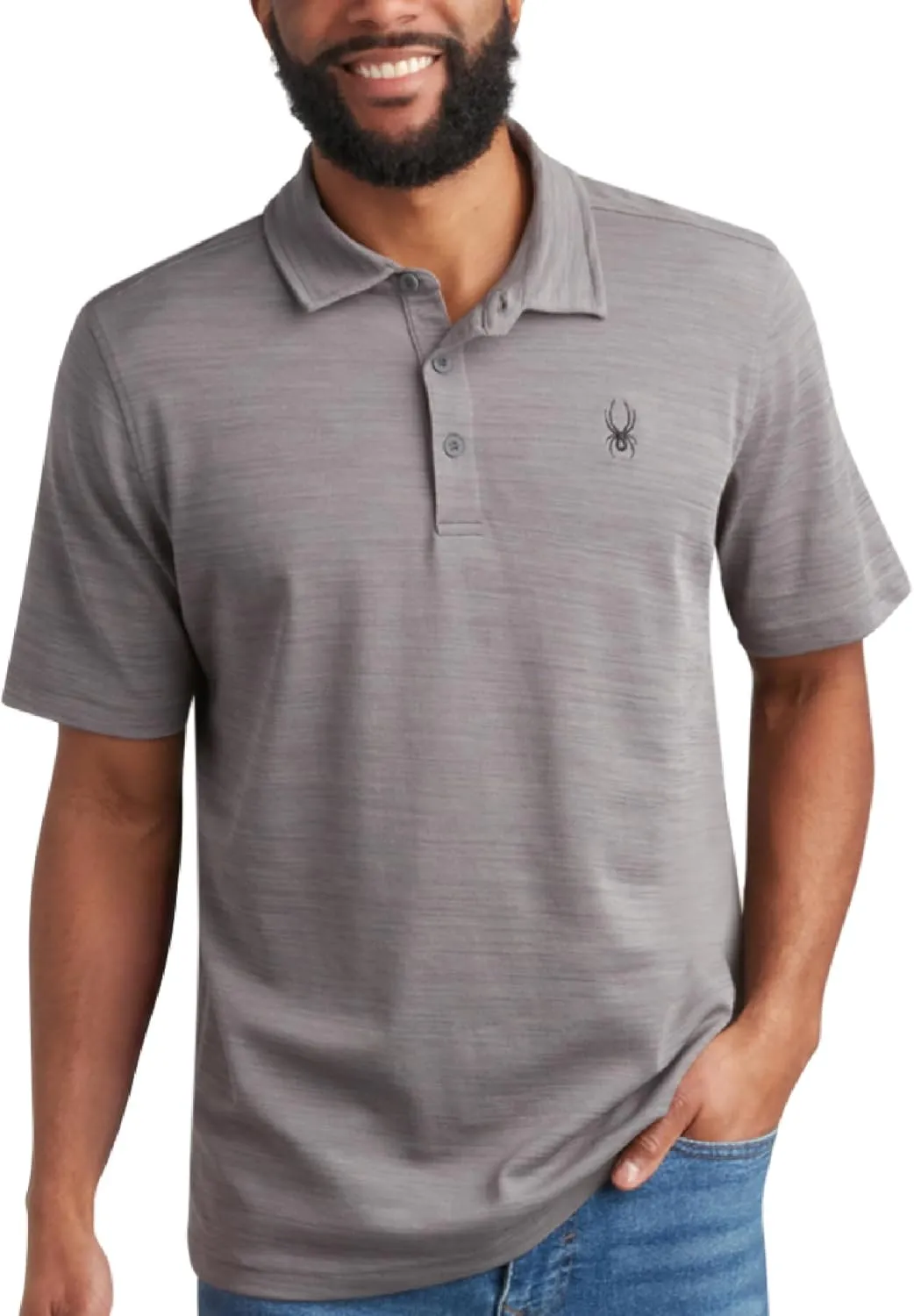 Spyder Mens Polo Shirt - Moisture-Wicking Short Sleeve Athletic Performance Collared Golf Shirt for Men (S-XL)