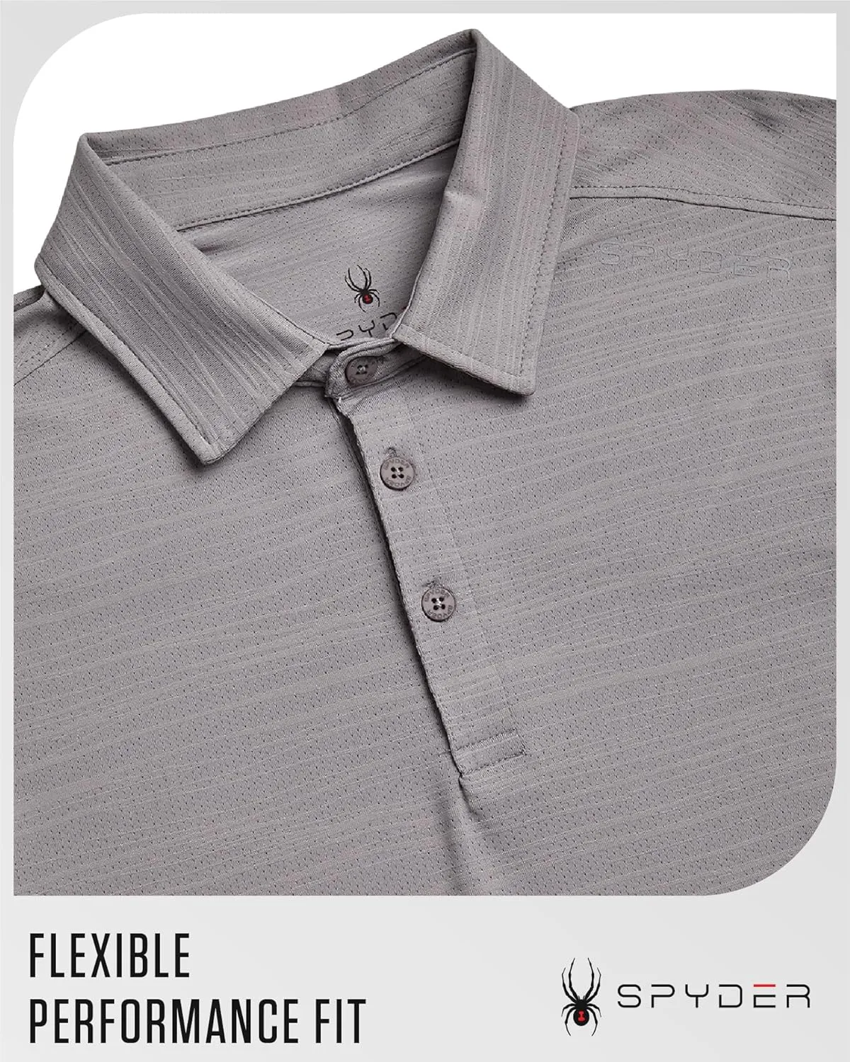 Spyder Mens Polo Shirt - Moisture-Wicking Short Sleeve Athletic Performance Collared Golf Shirt for Men (S-XL)