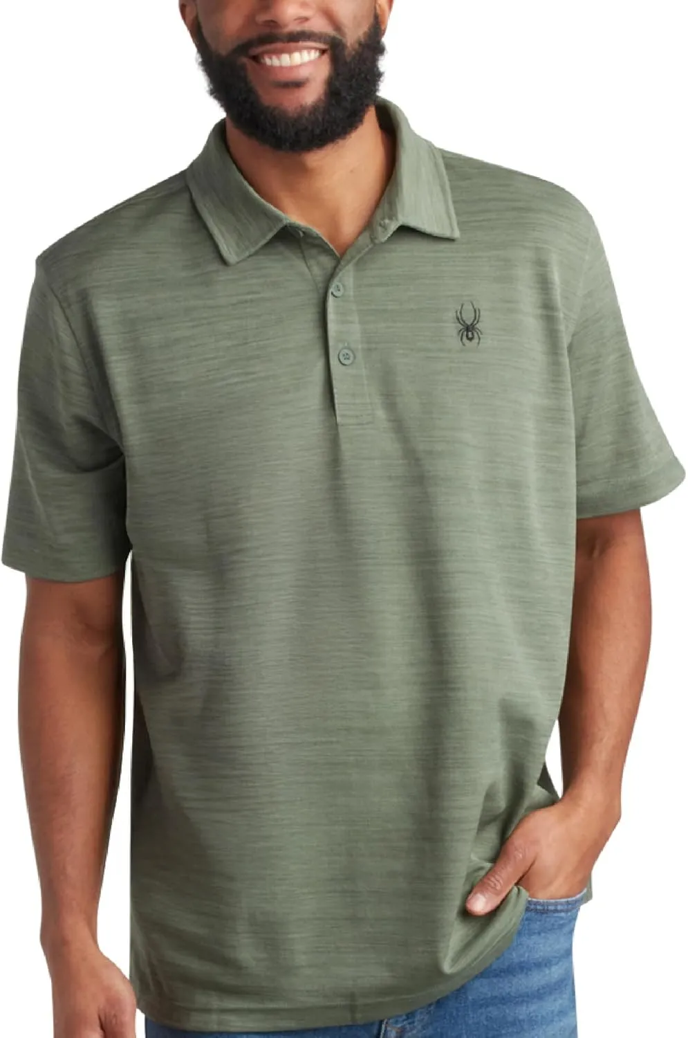 Spyder Mens Polo Shirt - Moisture-Wicking Short Sleeve Athletic Performance Collared Golf Shirt for Men (S-XL)