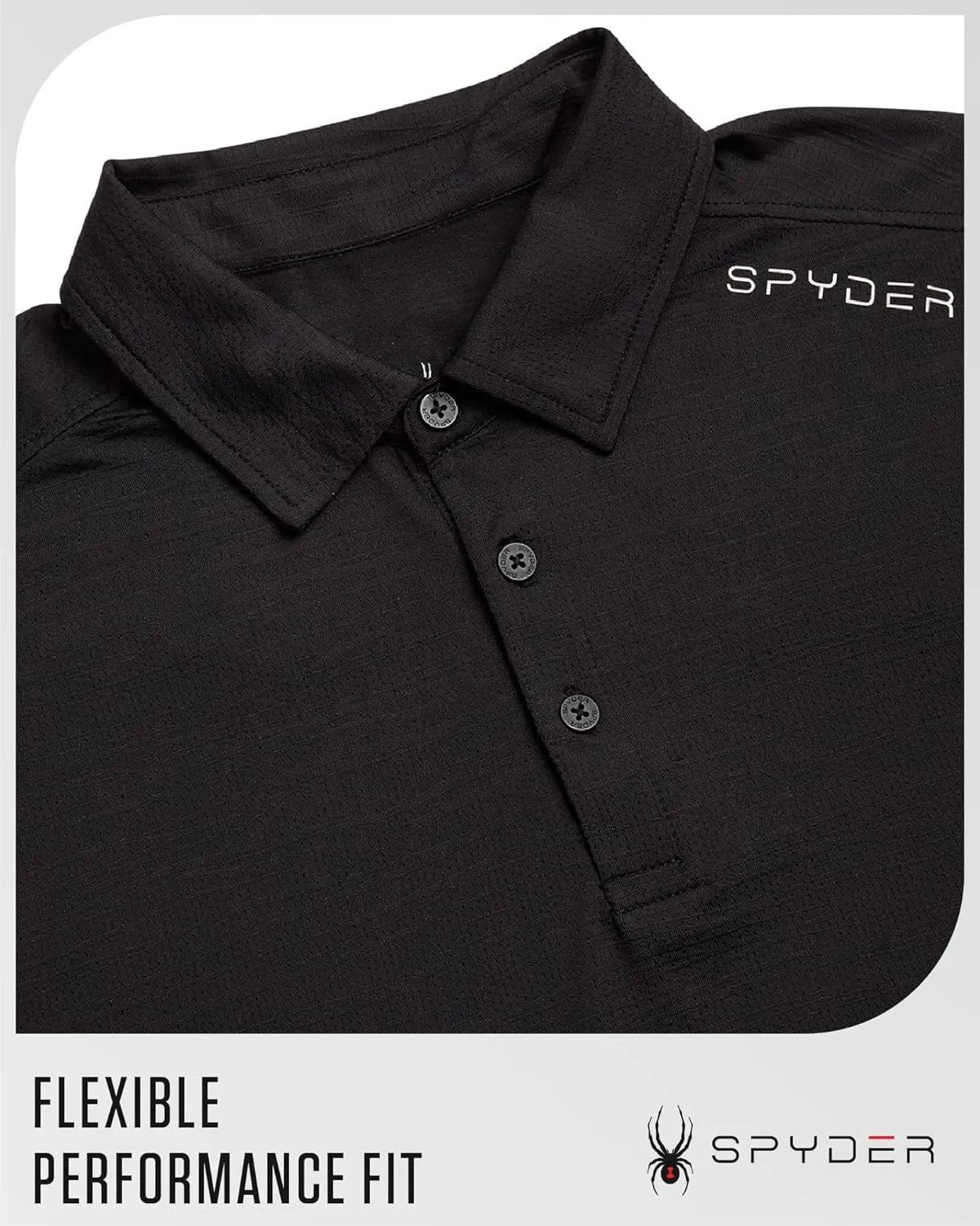 Spyder Mens Polo Shirt - Moisture-Wicking Short Sleeve Athletic Performance Collared Golf Shirt for Men (S-XL)