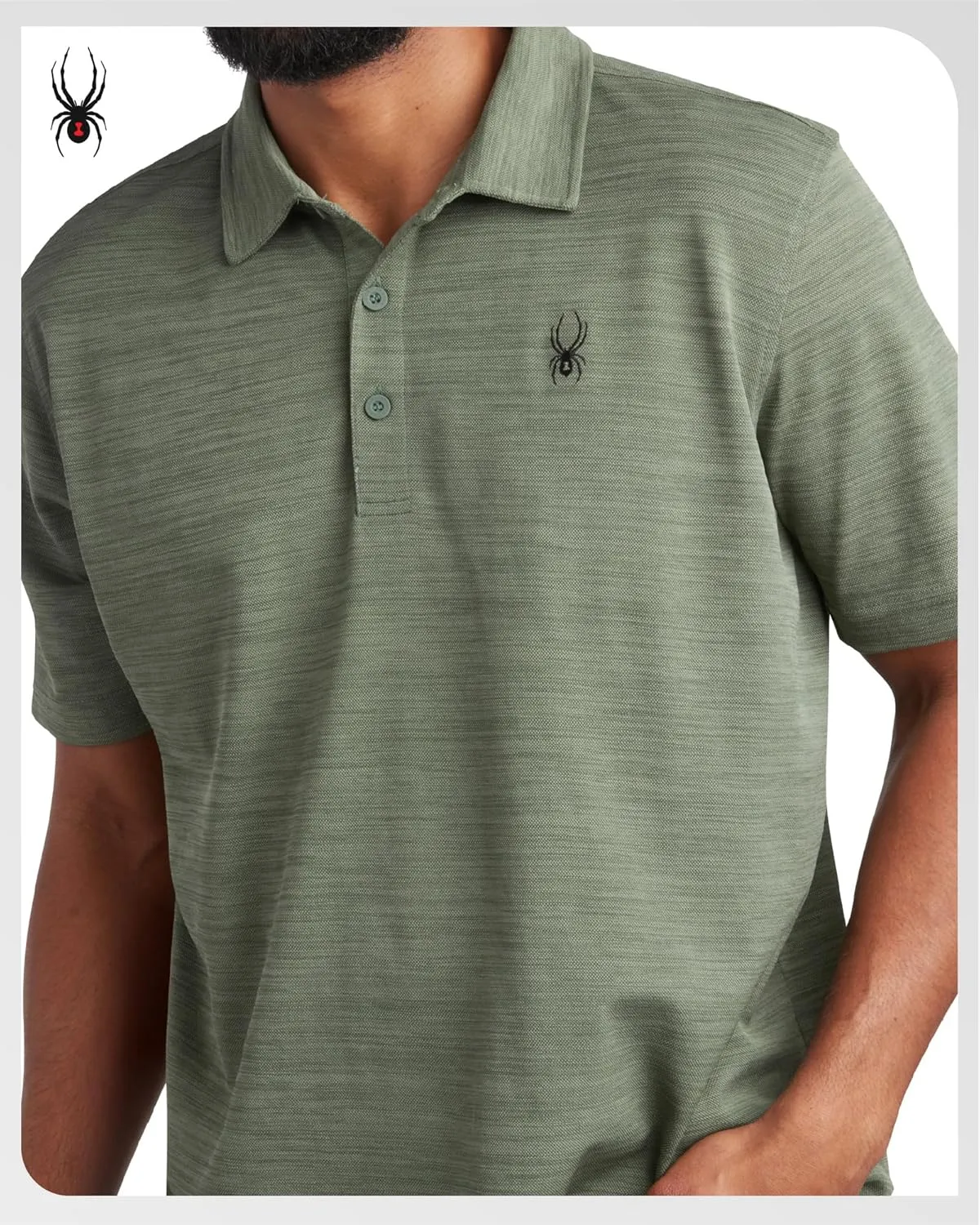 Spyder Mens Polo Shirt - Moisture-Wicking Short Sleeve Athletic Performance Collared Golf Shirt for Men (S-XL)