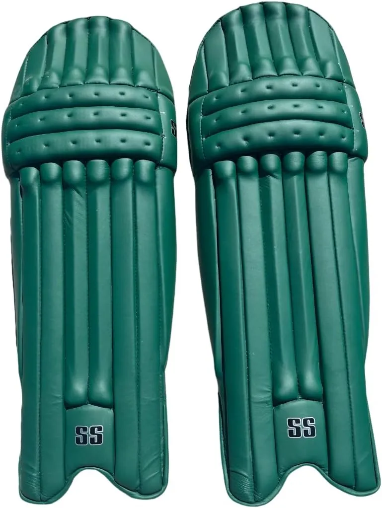SS Cricket Match Premium Batting Leg Guards - Adult and Junior Size, Choice of Mulitple Colors (Navy, White, Black, Green, Royal Blue)