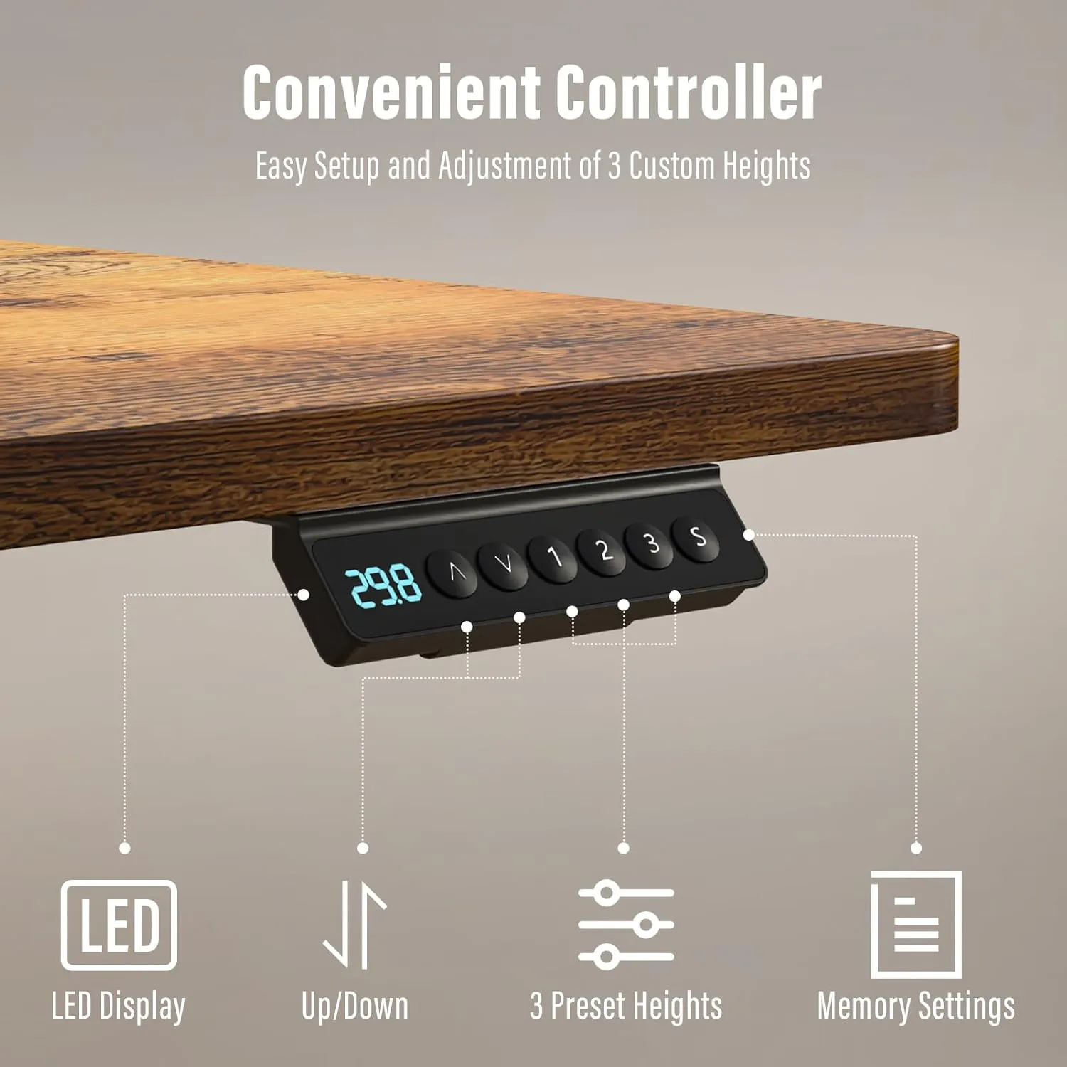 Standing Desk with Drawers and Wheels,Thickened Table Legs Sit Stand Desk Electric for Home Office & Gaming,Ergonomic Stand Up Desk,3 Memory Height Preset (Rustic Brown, 63x30 in)
