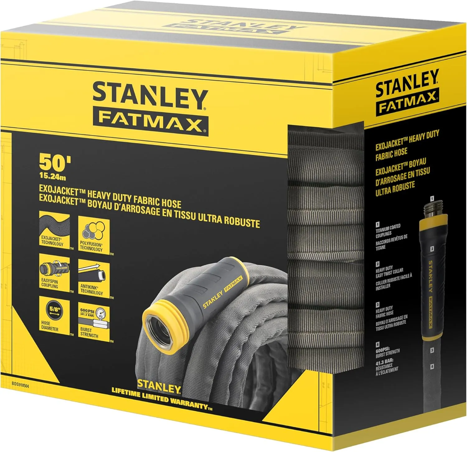 Stanley FATMAX 50 ft. x 5/8 in. Expandable Fabric Garden Hose with Swivel Coupling