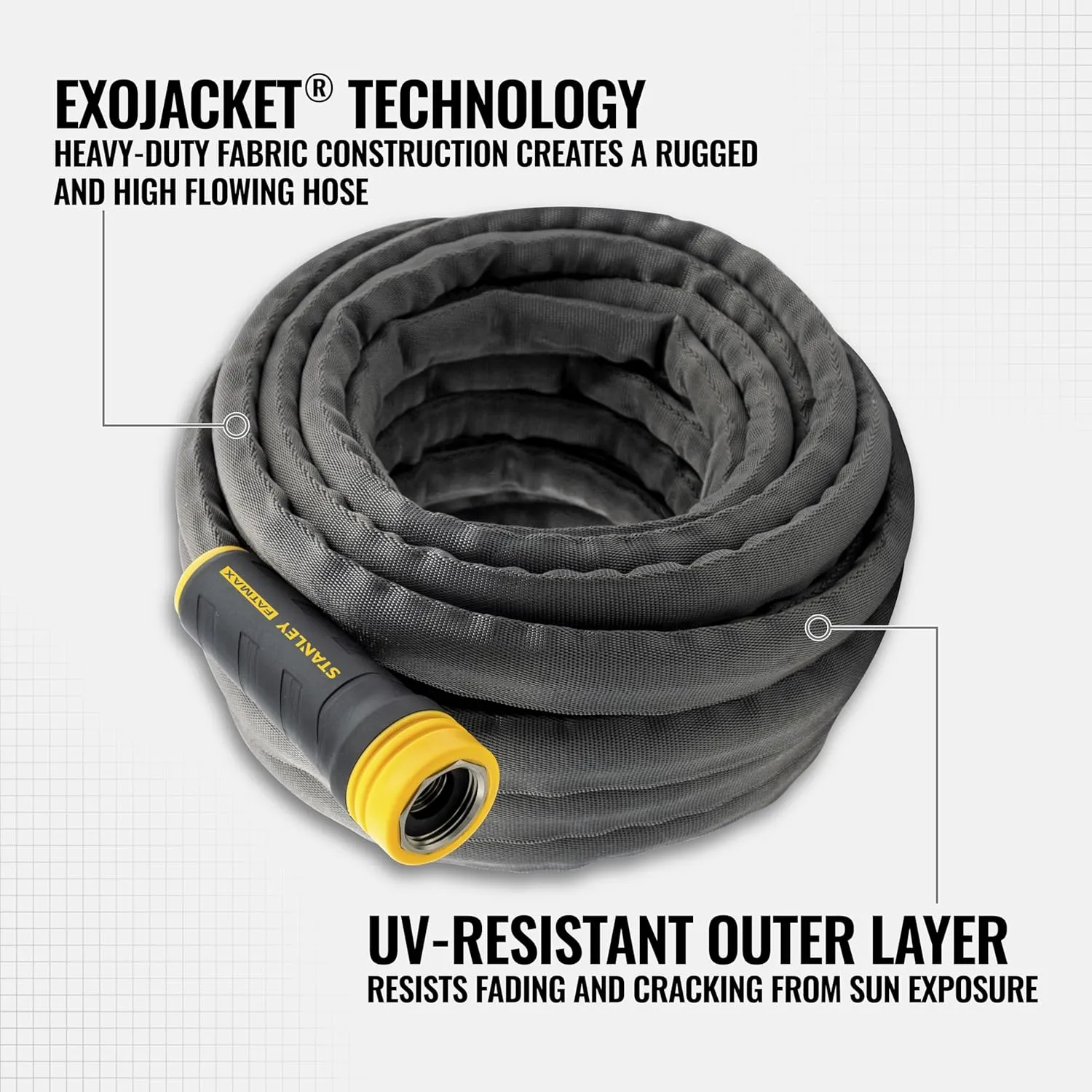 Stanley FATMAX 50 ft. x 5/8 in. Expandable Fabric Garden Hose with Swivel Coupling