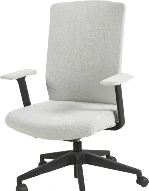 Stretch Jacquard Office Chair Covers with Armrests - Non-Slip Washable Protectors for Swivel Chairs(H)