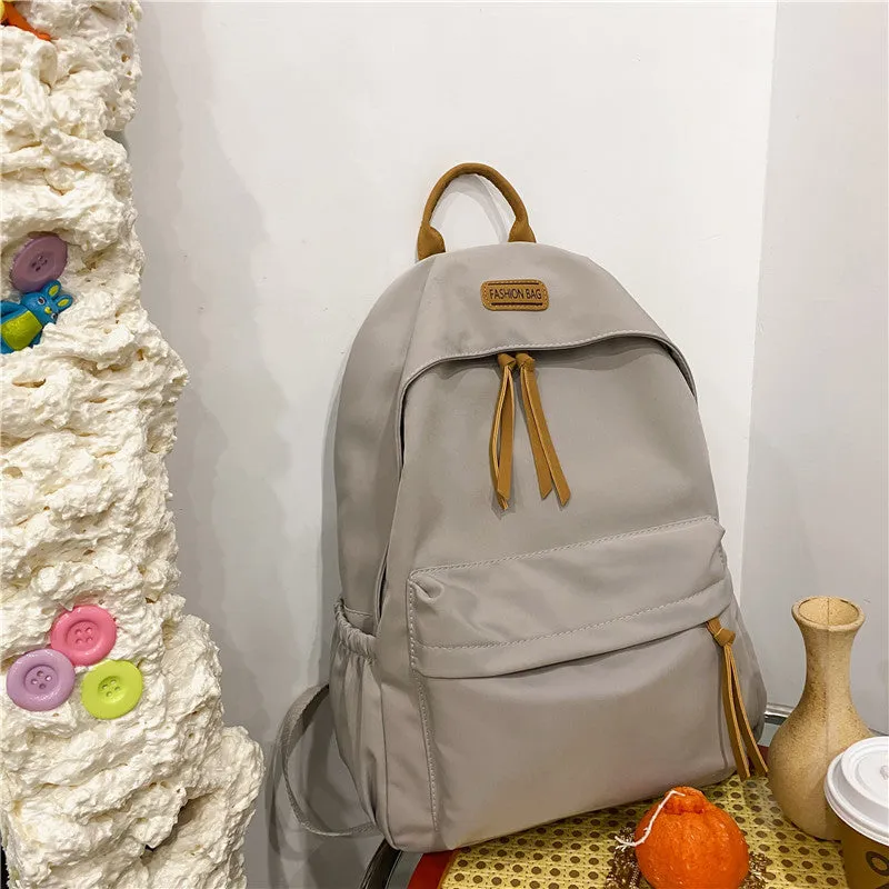Style Female Simple College Cute Nylon Backpacks