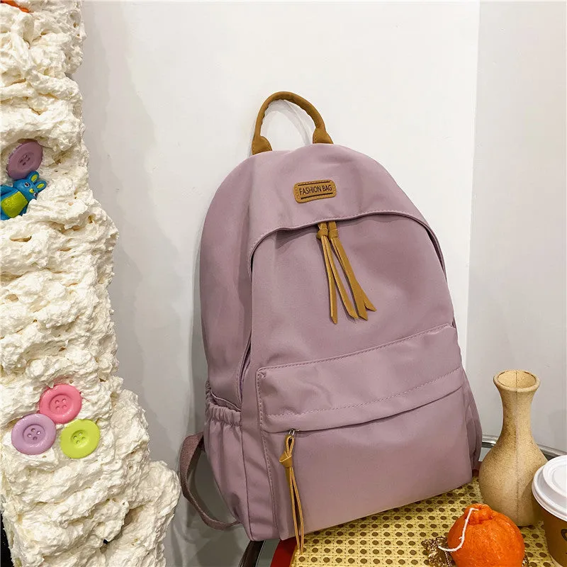 Style Female Simple College Cute Nylon Backpacks