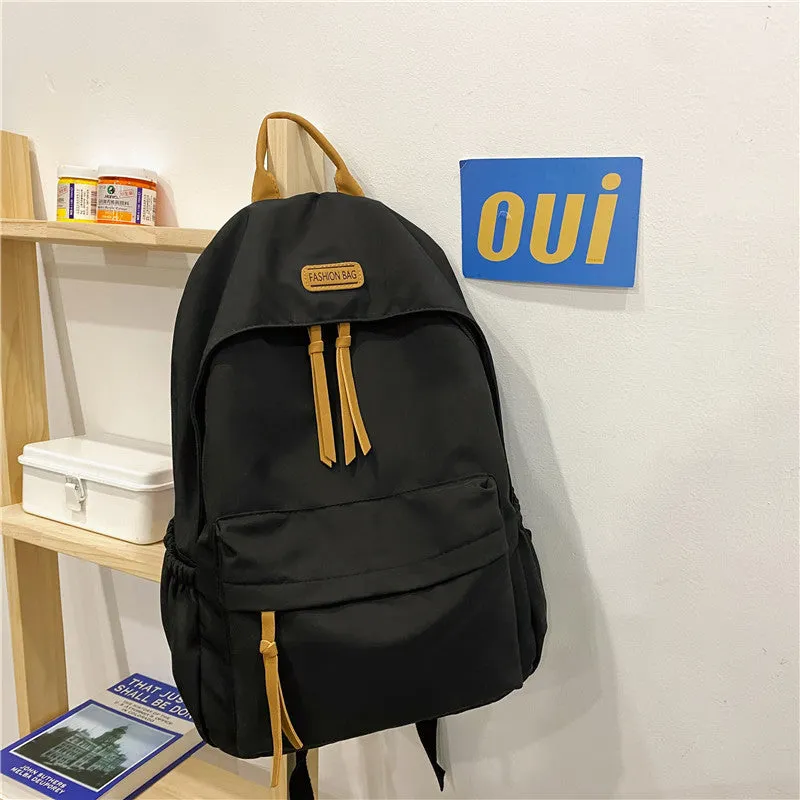 Style Female Simple College Cute Nylon Backpacks