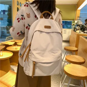 Style Female Simple College Cute Nylon Backpacks