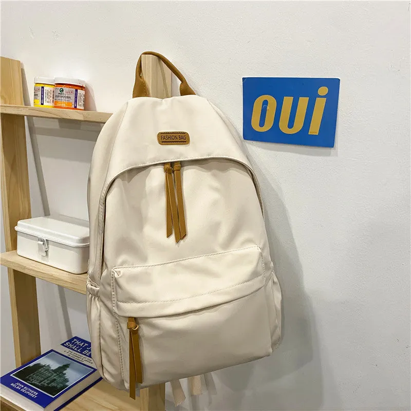 Style Female Simple College Cute Nylon Backpacks
