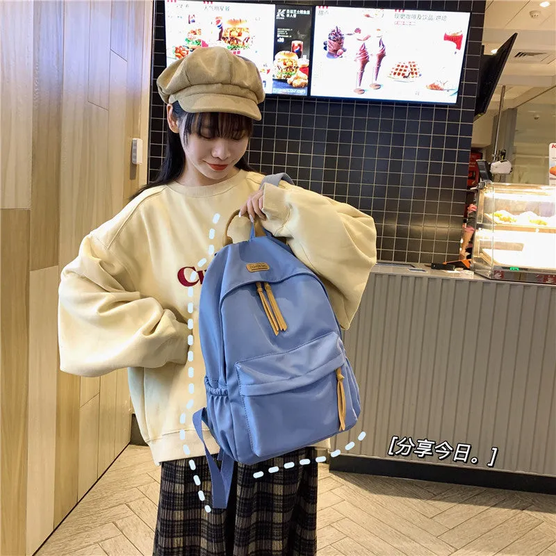 Style Female Simple College Cute Nylon Backpacks