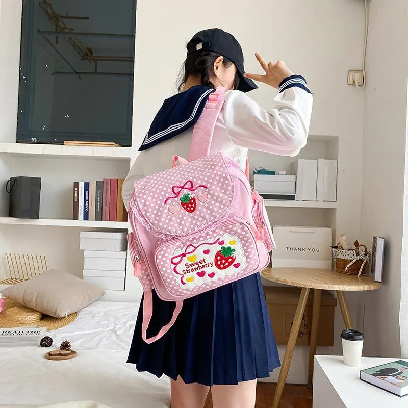 Style Soft Sweet Lady Cute Embroidered Backpacks