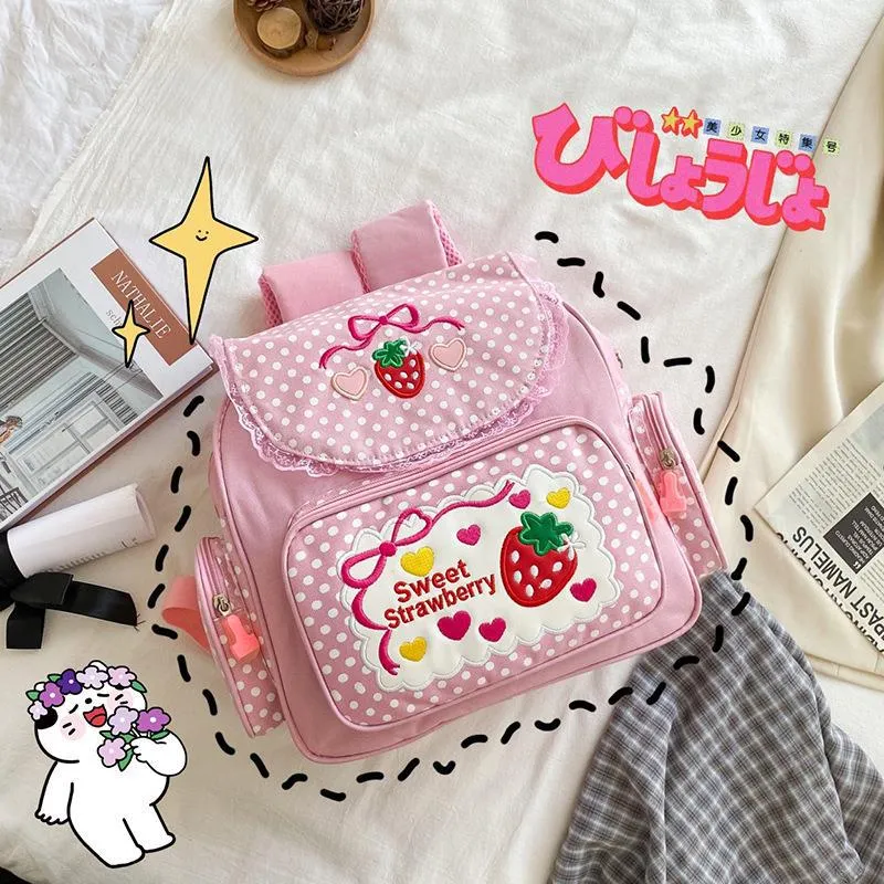 Style Soft Sweet Lady Cute Embroidered Backpacks