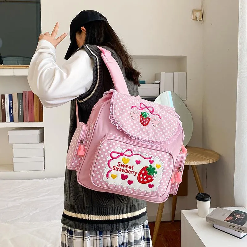 Style Soft Sweet Lady Cute Embroidered Backpacks