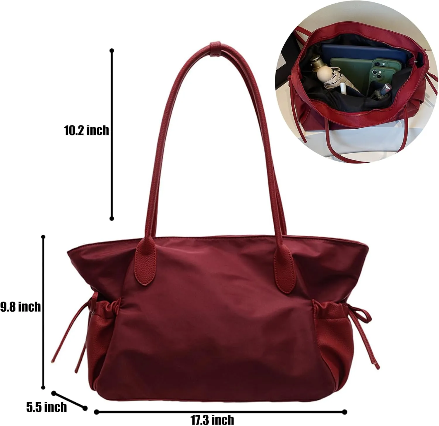 Stylish Tote Bag for Women, Shoulder Office Tote Purses, Casual Nylon Hobo Handbags