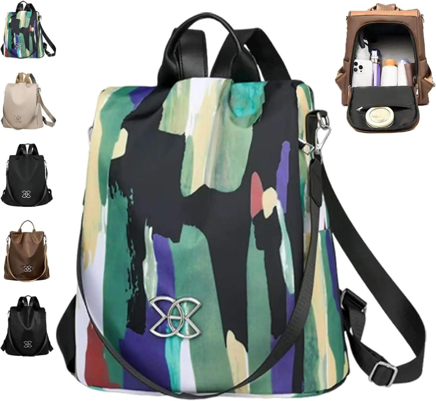 Subscrsidewa Anti-Theft Large Capacity Backpack, 2025 Oxford Cloth Backpack for Women,Large Capacity Leisure Travel Bag (Multicolor)