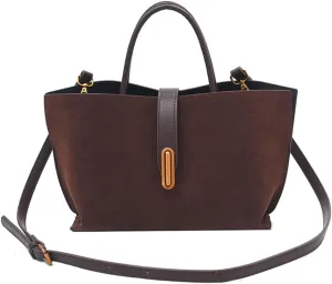 Suede Bags for Women Fall Purse 2024 Shoulder Handbag Satchel Bag Brown Top-handle Bag