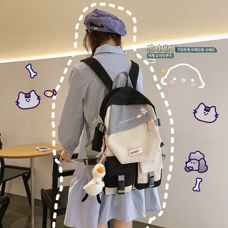Summer Nylon Contrast Color Fashion Street Backpacks