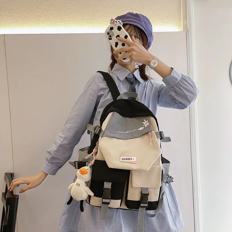 Summer Nylon Contrast Color Fashion Street Backpacks