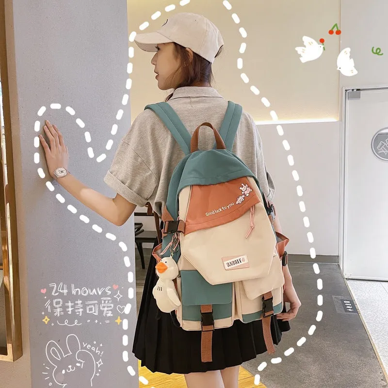 Summer Nylon Contrast Color Fashion Street Backpacks