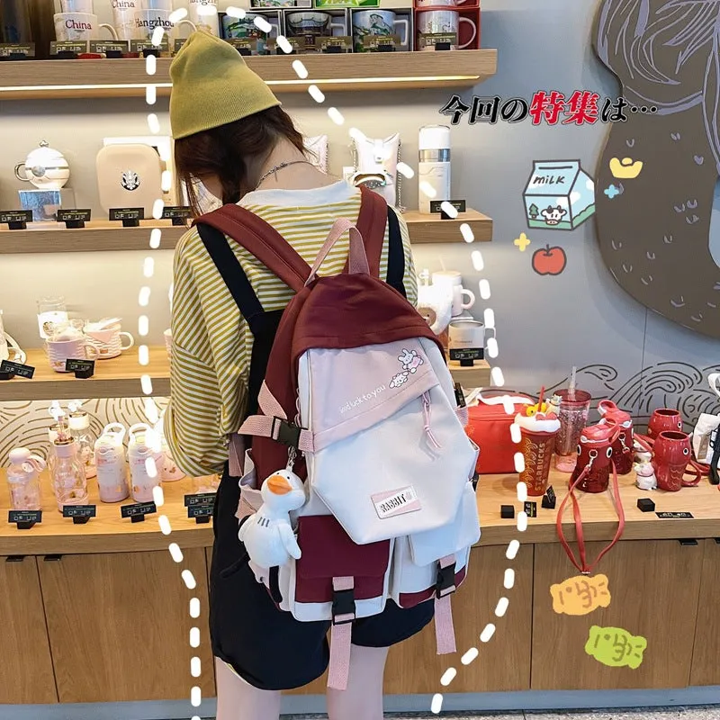 Summer Nylon Contrast Color Fashion Street Backpacks