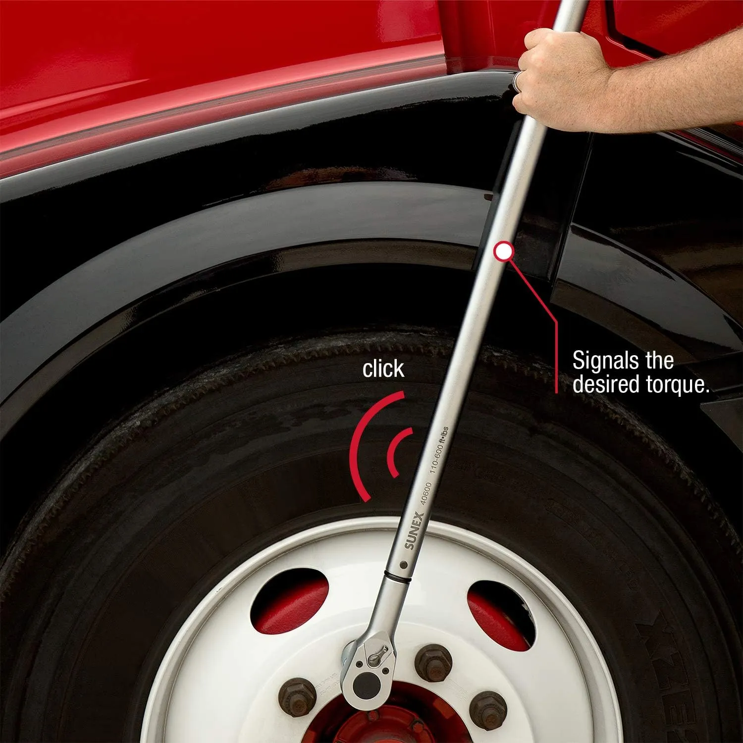 Sunex 40600, ¾" Drive, 48T Torque Wrench, 110 To 600'-Lb, 48 Tooth Ratcheting Mechanism, Accurate To 3% Clockwise & 6% Counterclockwise, Audible Click, Heat Treated Tube, Aluminum Handle