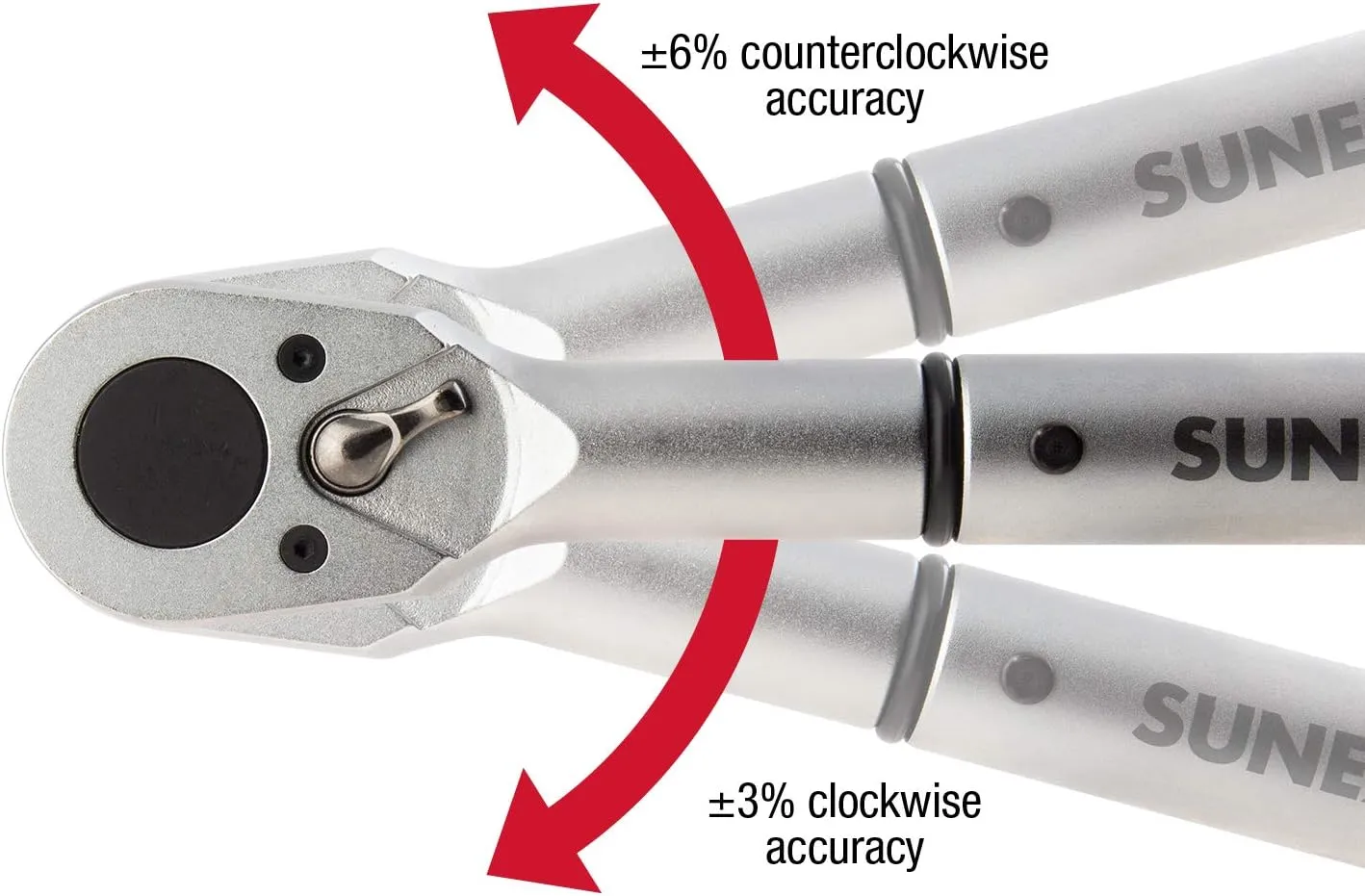 Sunex 40600, ¾" Drive, 48T Torque Wrench, 110 To 600'-Lb, 48 Tooth Ratcheting Mechanism, Accurate To 3% Clockwise & 6% Counterclockwise, Audible Click, Heat Treated Tube, Aluminum Handle