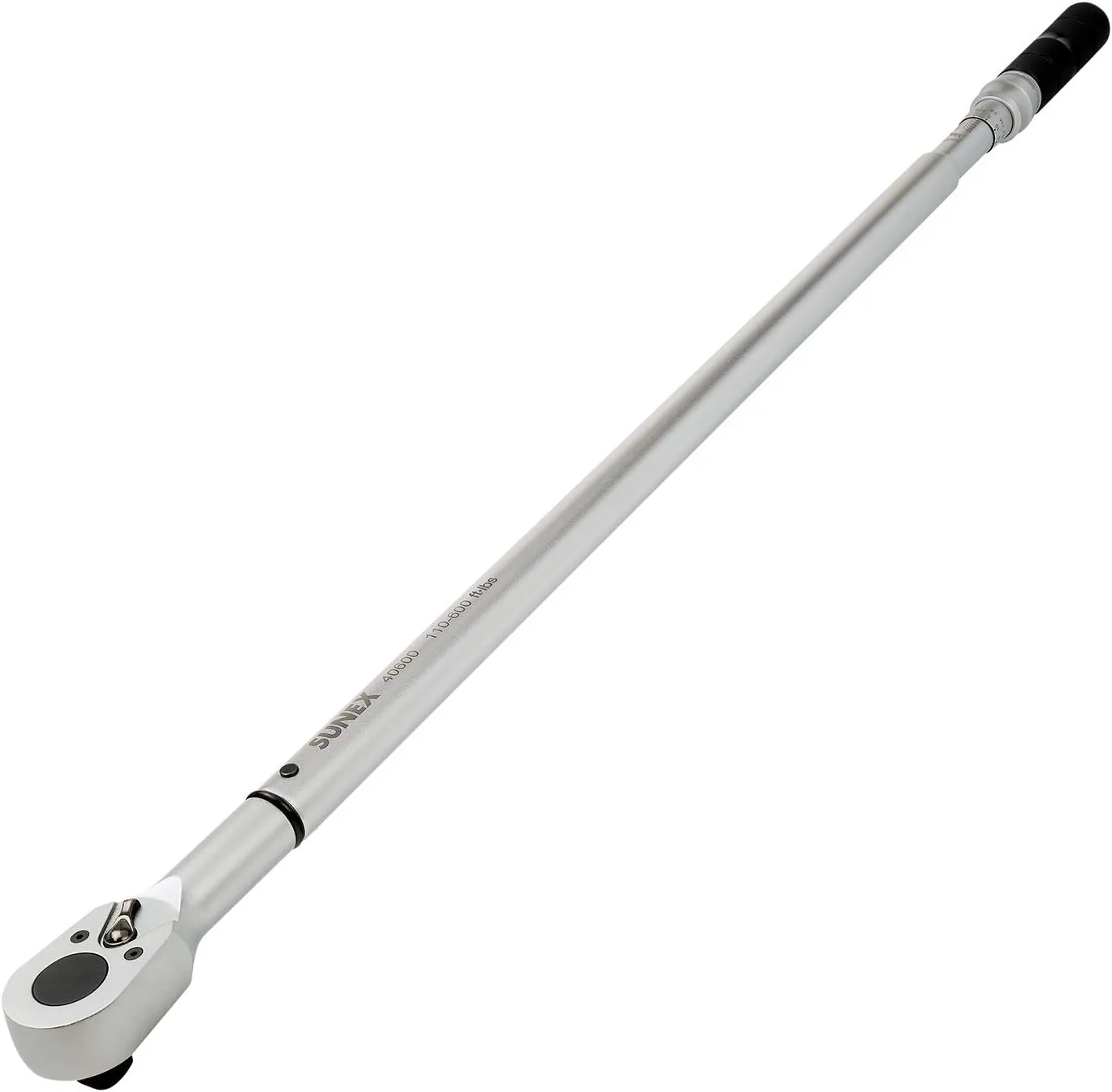 Sunex 40600, ¾" Drive, 48T Torque Wrench, 110 To 600'-Lb, 48 Tooth Ratcheting Mechanism, Accurate To 3% Clockwise & 6% Counterclockwise, Audible Click, Heat Treated Tube, Aluminum Handle